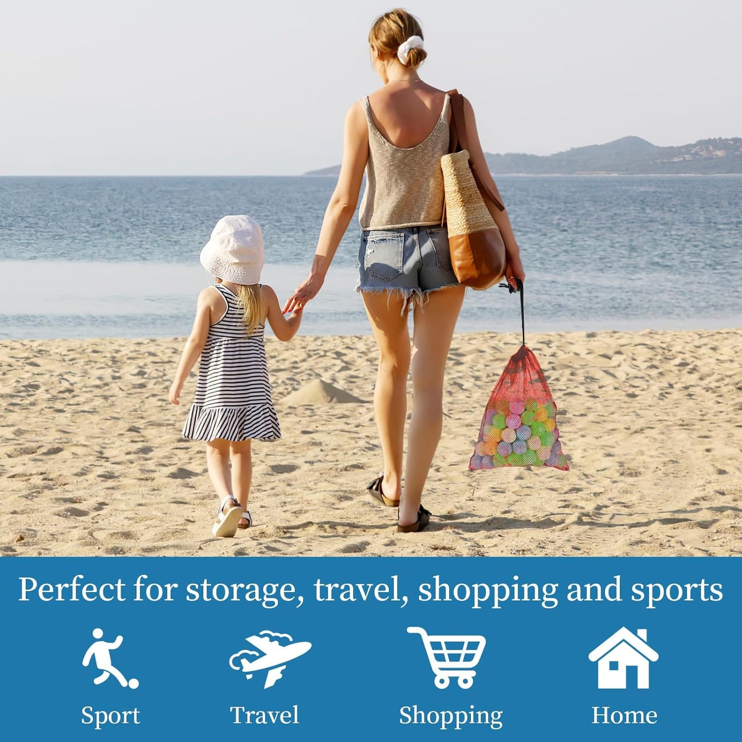 6 Pcs Mesh Bags Drawstring, 14x17 Inch with Lock, Multipurpose Storage Bags for Gym, Balls, Beach, Laundry(Red)