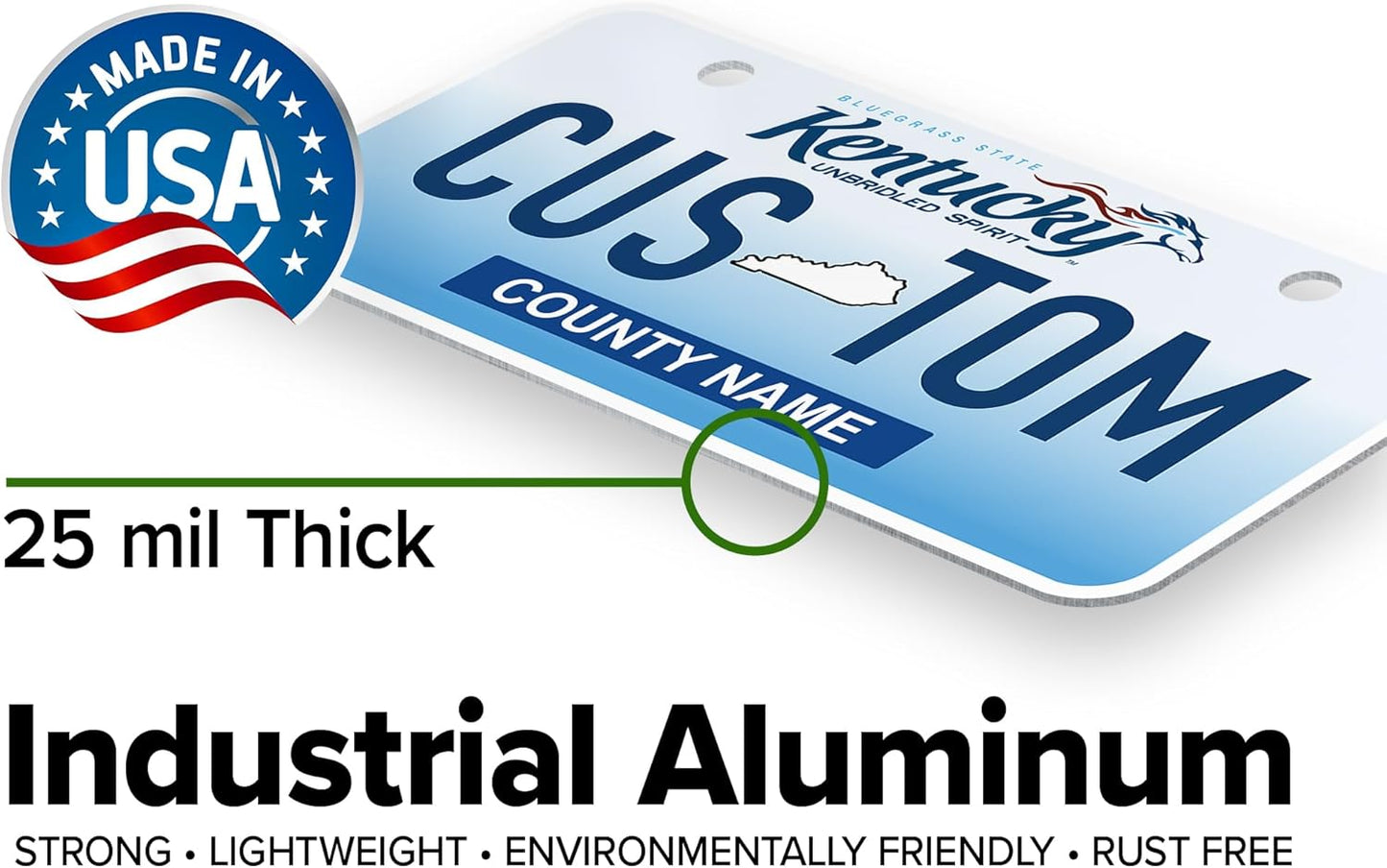 Mini License Plates, Personalized License Plates, Custom for Car, Bikes, ATV, Kids Car, Golf Cart, Jeep, 2x4 Inch, Rust-Free Fade Resistant Aluminum, USA Made by My Sign Center (Kentucky)