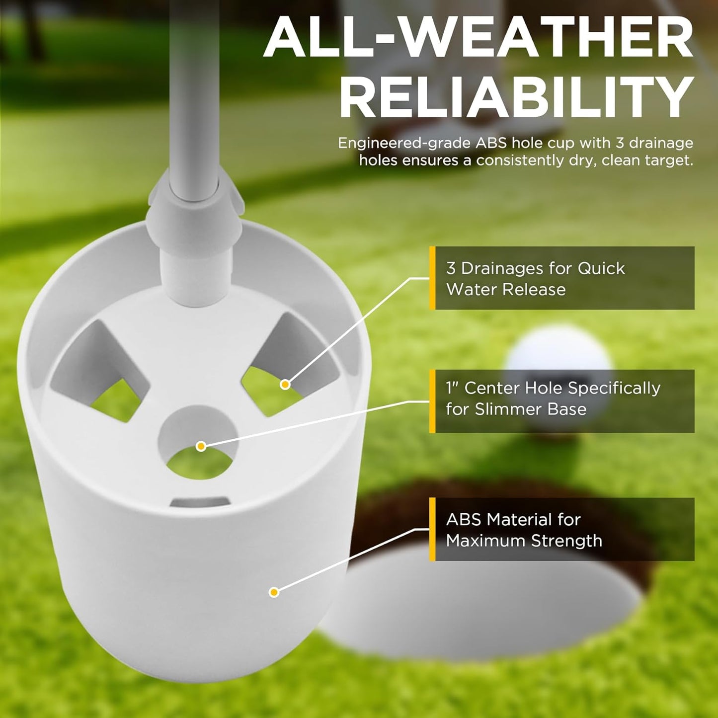 KINGTOP Golf Flagstick 6ft, Portable Five-Section Design for Backyard Practice Putting Green, Driving Range Golf Pin Flag Hole Cup Set, Gift Idea