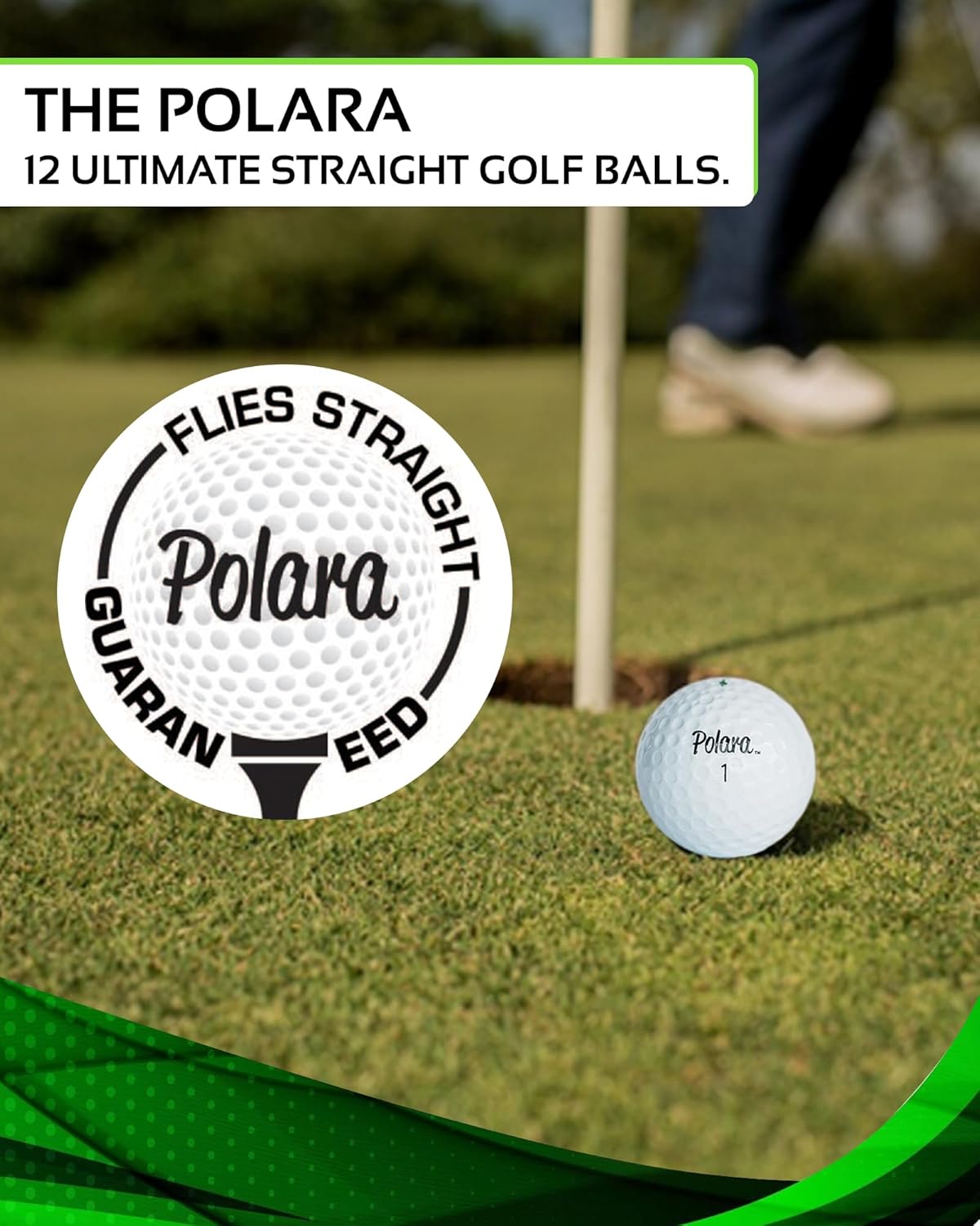 Polara Golf Self-Correcting Golf Balls – Soft Feel, Anti-Slice & Hook Correction, Exceeds USGA Limits, Dimple Pattern, High-Performance Balls for Men & Women