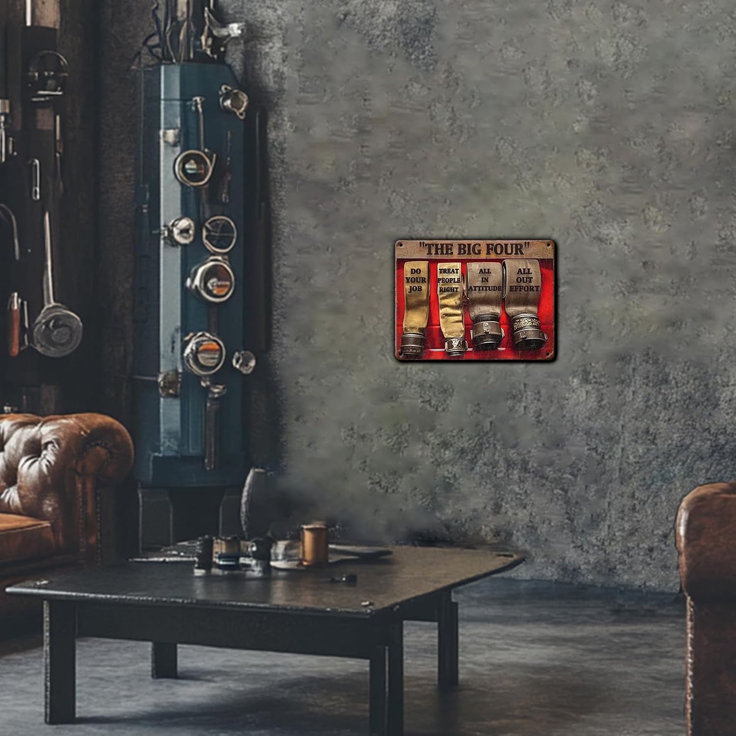 The Big Four Firefighter Do Your Job Firefighter Metal Tin Sign 8x12 Inch Retro Firefighter Metal Poster Plaque Fun Firefighter Tin Sign Home Kitchen Garden Bar Coffee Man Cave Wall Decor