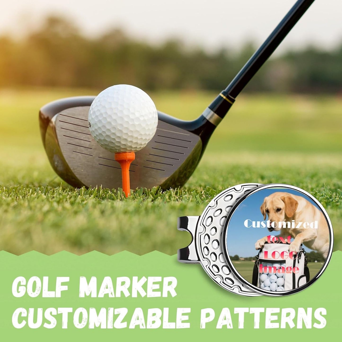Custom Golf Ball Marker with Magnetic Hat Clip, Personalized Golf Ball Marker Hat Clip, Personalized Hat Clip Ball Marker with Photo, Logo, Name, Unique Gift for Golfers, Dad, Mom, Coach