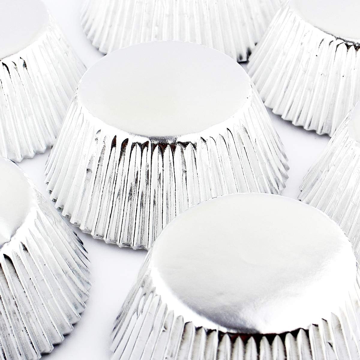 Eoonfirst Silver Foil Cupcake Case Liners Baking Muffin Paper Cups 200 Pcs