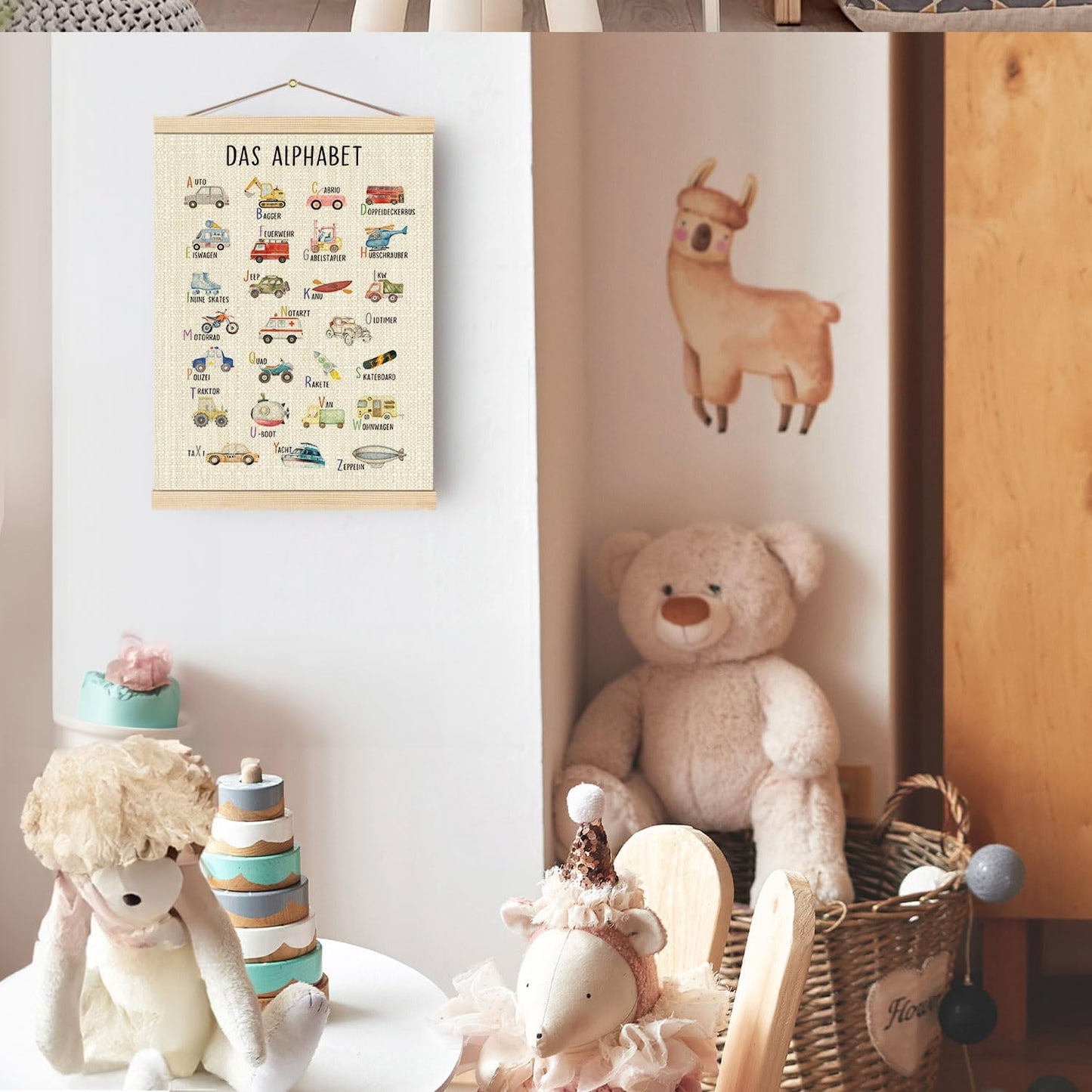 Boat Wades Vehicles Abc Wooden Poster Hangers 12x16 Inch,Transport Alphabet Poster Hanger Frame,Abc Posters For Toddlers,Cartoon Vehicle Kids Room Nursery Decor