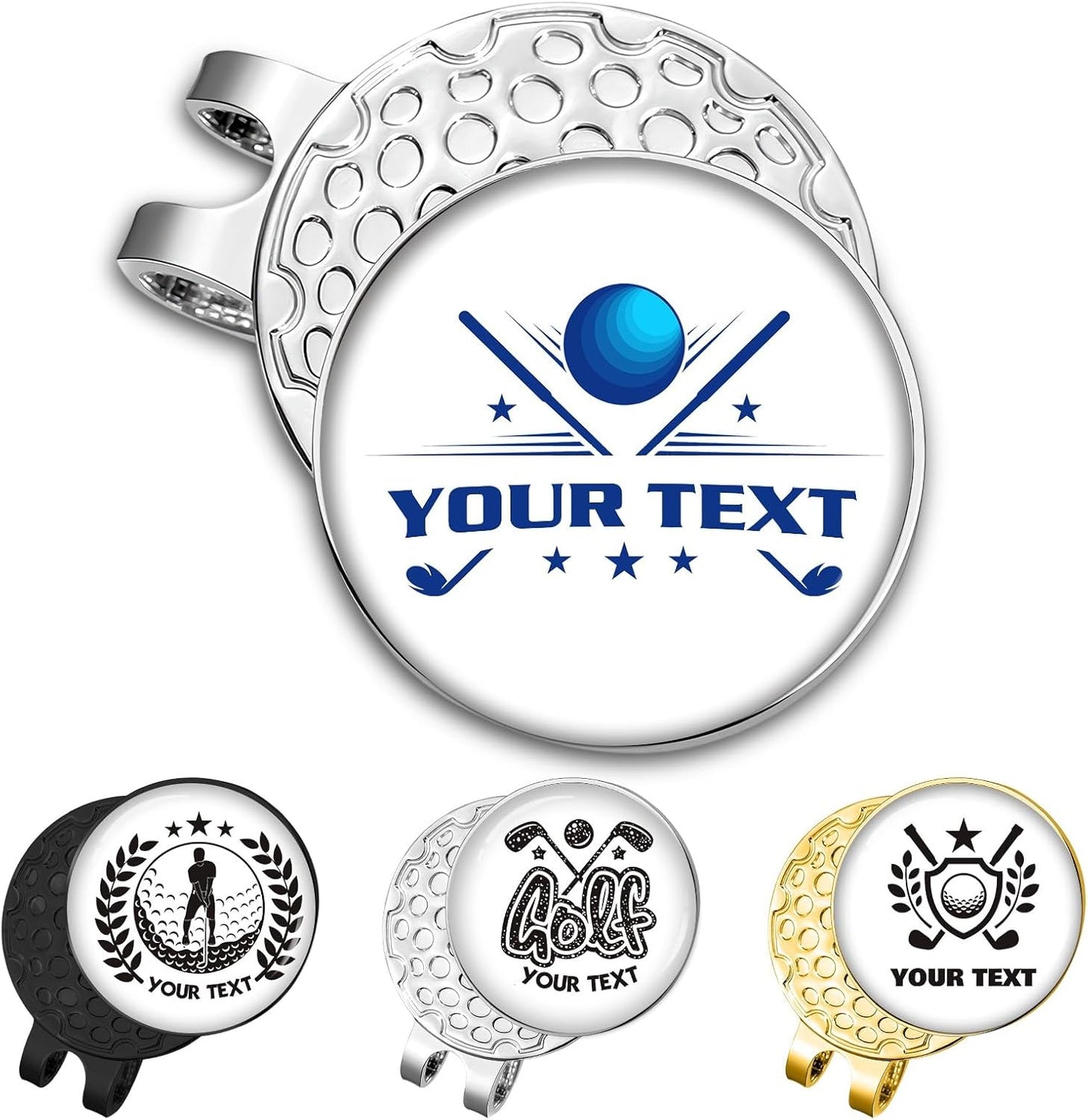 Custom Golf Ball Marker Hat Clip Personalized Magnetic Golf Ball Markers Customized with Photo Logo Text Name Gifts for Men Women Golfers