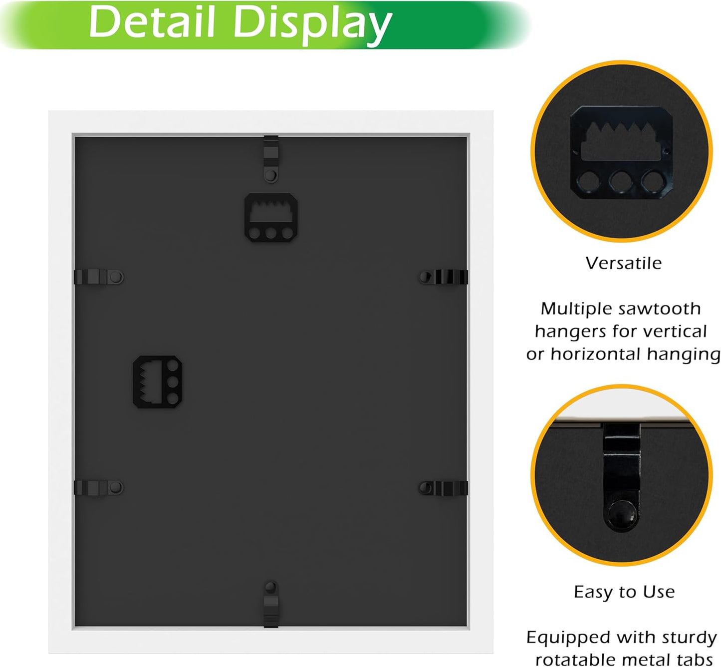 FrameWorks 8” x 10” White Wooden Shadow Box Frame – Display Case with Soft Felt Back, Memory Box with Tempered Glass, Display Box with Elegant White Ball Push Pins, Wooden Flower Box