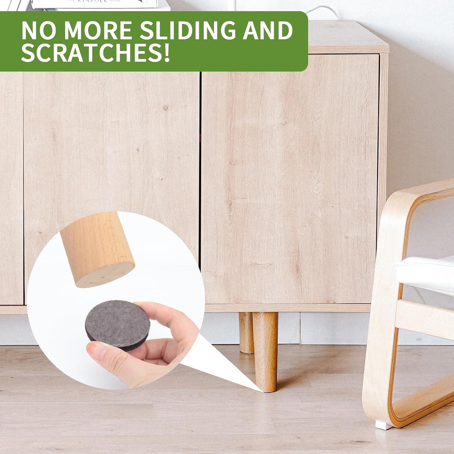 Non Slip Furniture Pads 32 PCS 2'' Round - Anti Slip Furniture Pads - Self Adhesive Rubber Feet Furniture Feet - Chair Leg Floor Protectors - Keep Furniture in Place