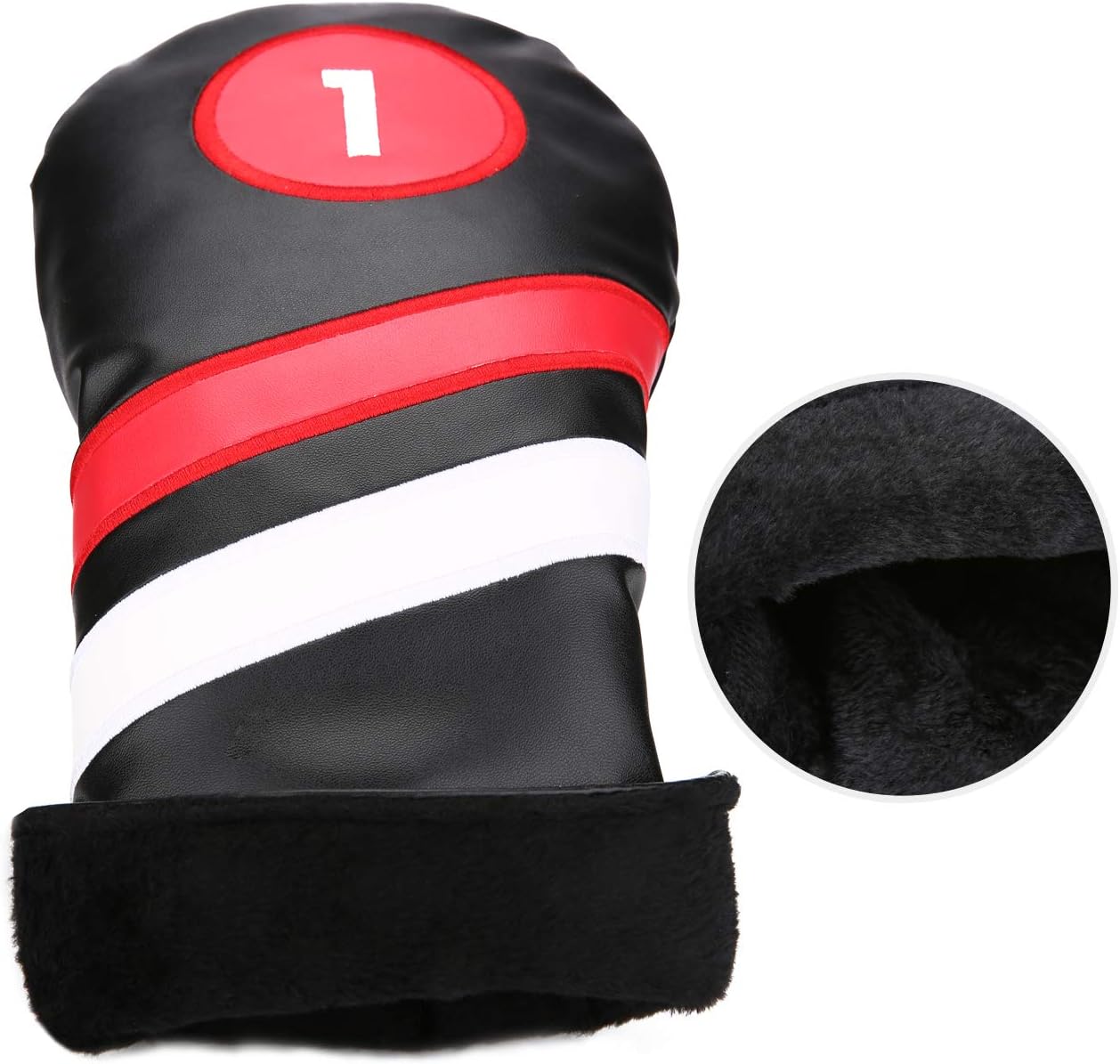 Golf Head Covers 3pcs Set, Driver Fairway Wood Headcovers, Vintage PU Headcovers for Golf Club