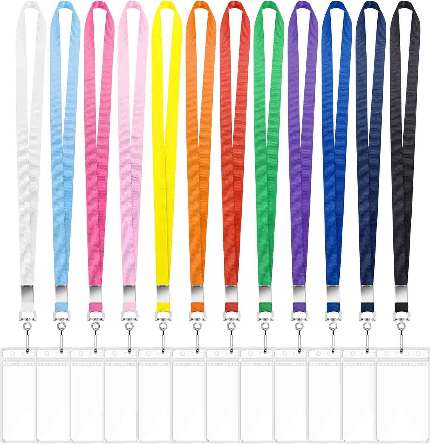 60 Pack Lanyards for ID Badges Cruise Lanyard for Ship Cards with Waterproof ID Badge Holder Cruise Essentials 2025 (12 Colors)