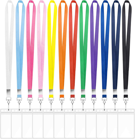 60 Pack Lanyards for ID Badges Cruise Lanyard for Ship Cards with Waterproof ID Badge Holder Cruise Essentials 2025 (12 Colors)
