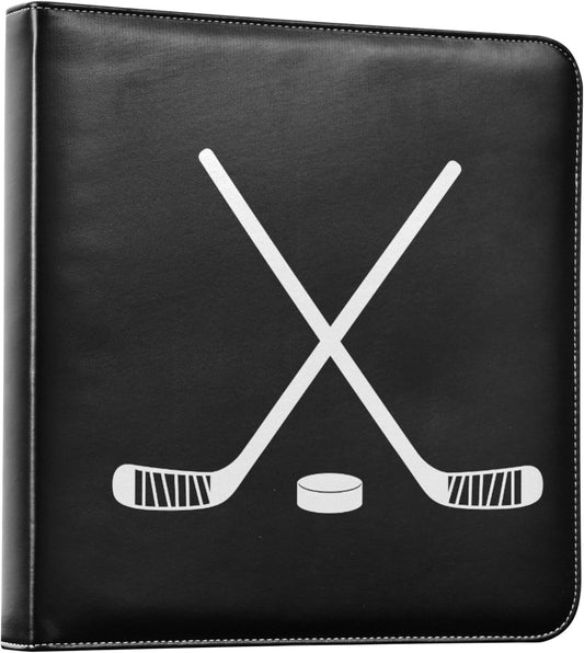 Fisyme Hockey Stick Puck Black Photo Album Self Adhesive DIY Scrapbook Album for 2x3 4x6 5x7 6x8 Pictures 20 Pages Memory Book for Family Wedding