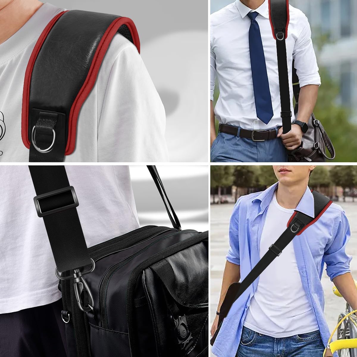 ZINZ 77 inch Bag Shoulder Strap with Ultra Cushion Breathable Pad, Durable Strap with Double Adjustable Buckles for Bags