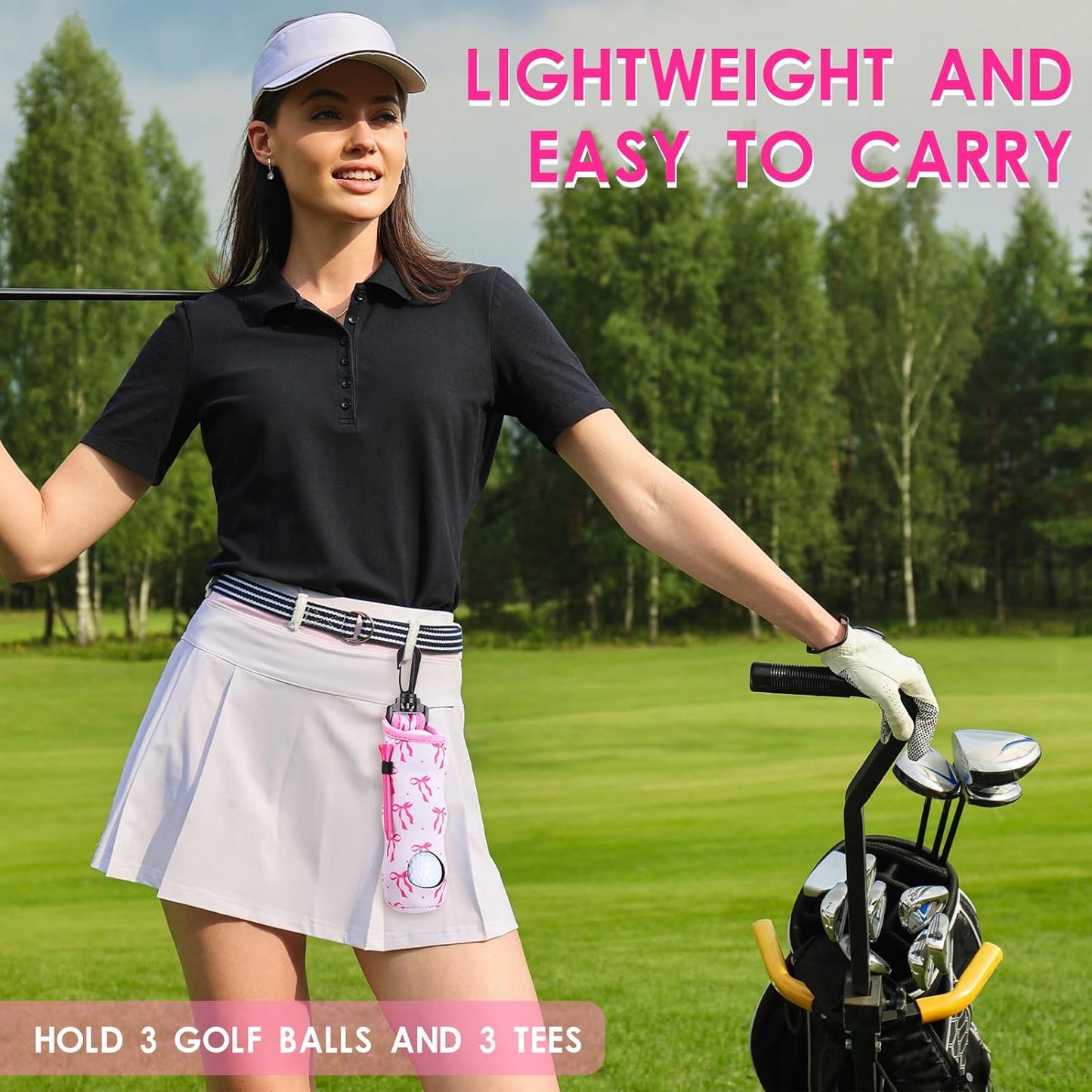 WILLBOND 12 Pcs Golf Ball Tee Holder Neoprene Pouch Golf Ball Carry Bag Multicolor Portable Accessories for Man Woman