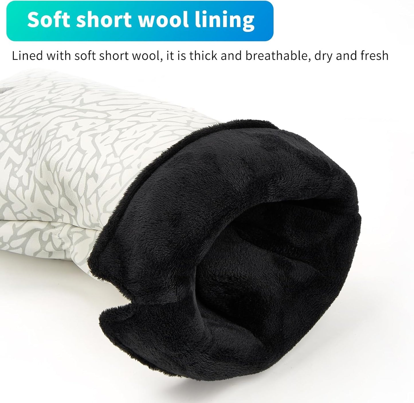 Golf Driver Head Covers 3-Pack for Men & Women - Premium PU Leather with Elephant Embroidery, Double Elastic Band (Driver/Fairway/Hybrid), Waterproof & Durable - White Grey or Black Grey