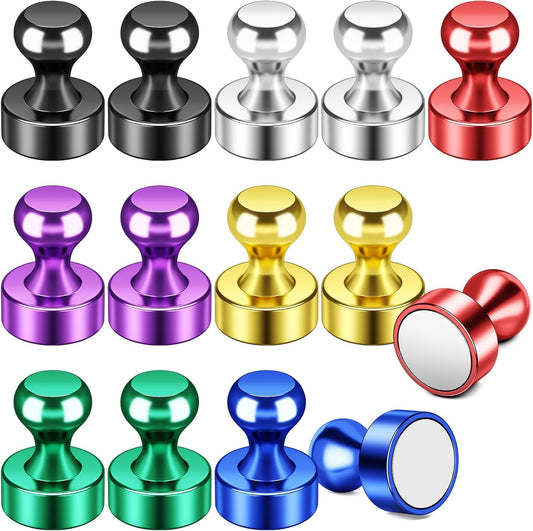 FINDMAG Fridge Magnets, Colorful Metal Paint Fridge Magnets, Strong Refrigerator Magnet for Adults, Decorative Whiteboard Magnet for Office, Kitchen Accessories, Classroom, Map Decor, Pack of 14