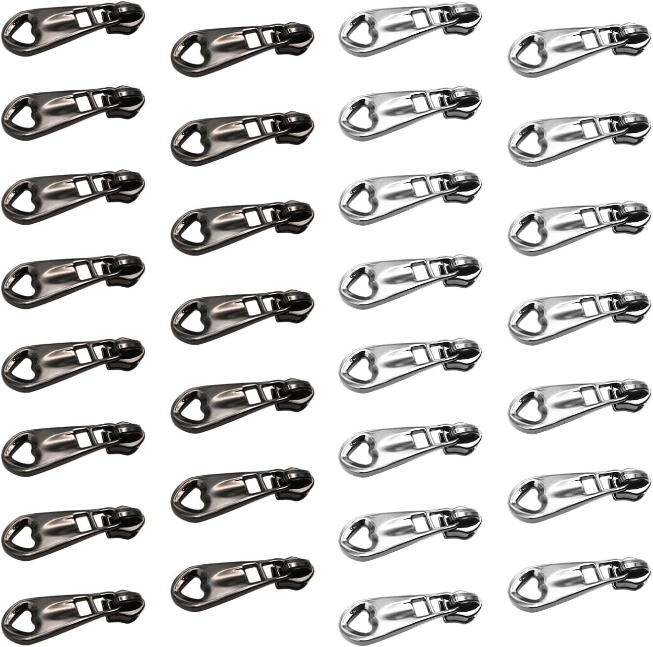 HOLSHUN #5 Zipper Sliders Zipper Pull 30pcs Bulk Heavy Duty Metal Multiple Color Pulls for #5 Nylon Coil Zippers Replacement Luxury Bag Hardware Luggage & DIY Craft Supplies Model-006