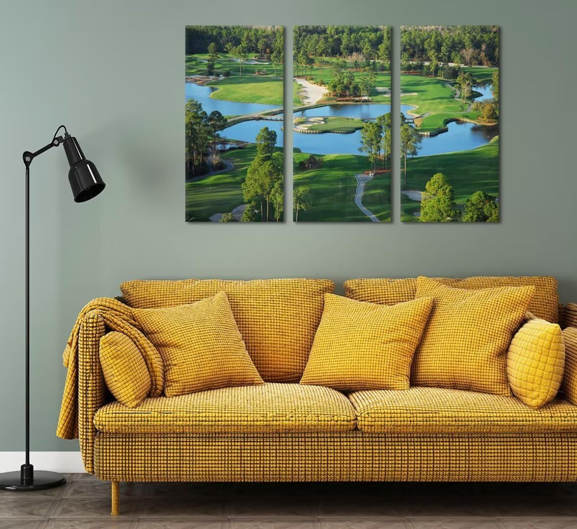 King's North Golf Course Wall Art for Living Room Bedroom Home Decorations Myrtle Beach National Golf Club Pictures Posters Canvas Prints Modern Artwork Framed Ready to Hang(12''W x 24''H x3)