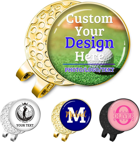 Custom Golf Ball Marker Hat Clip Personalized Magnetic Golf Ball Markers Customized with Photo Logo Text Name Gifts for Men Women Golfers