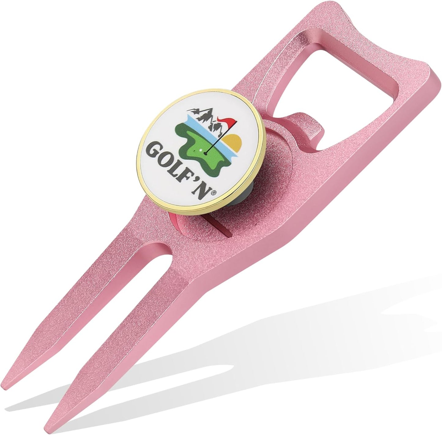 Golf'N Aluminum Golf Ball Marker Divot Repair Tool - Magnetic Ball Marker, Groove Cleaner & Bottle Opener - Essential Golf Divot Tool for Golfers, Sleek Design