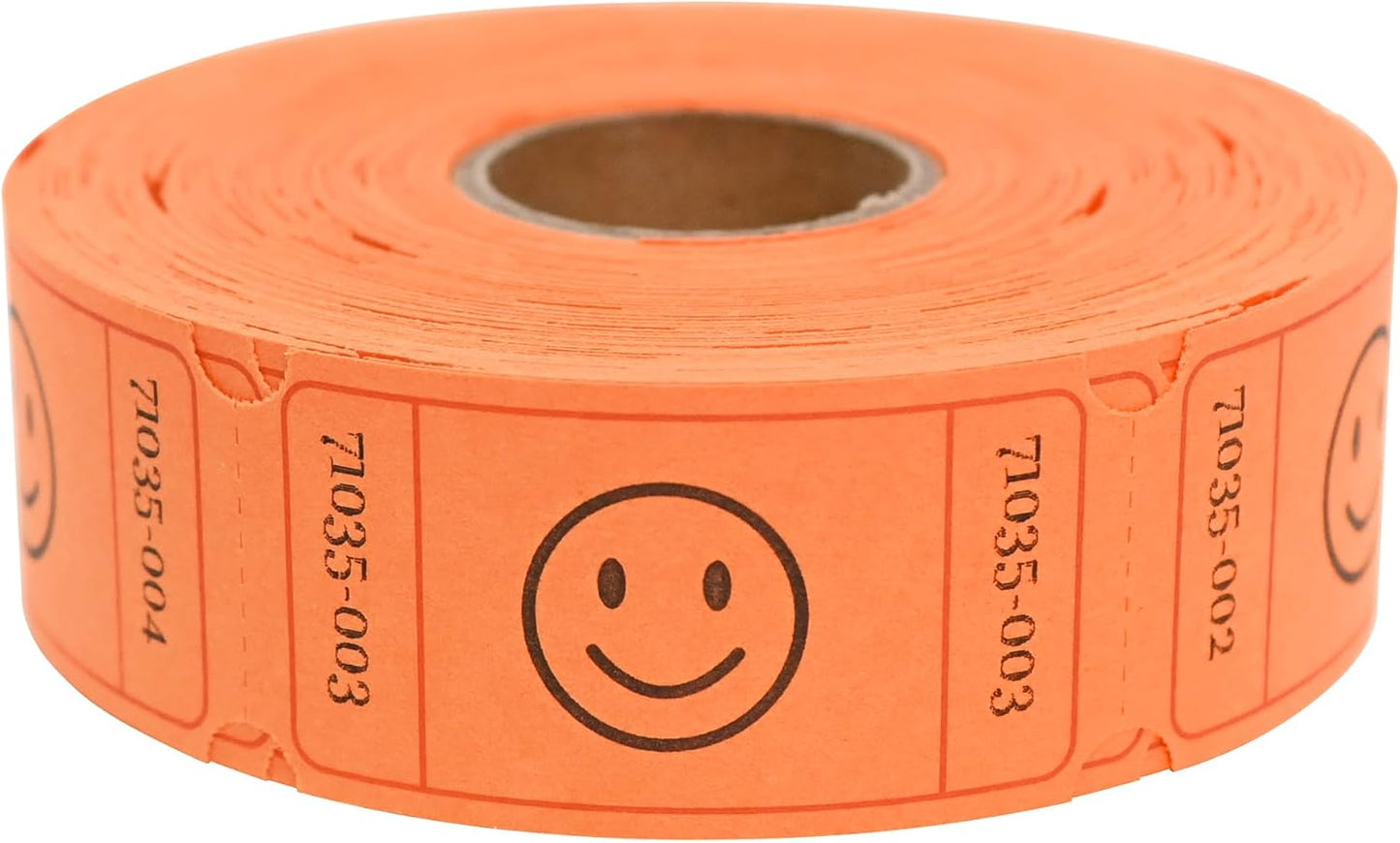 L LIKED 500-Count Smile Raffle Tickets-1"x2" Single Roll Raffle Tickets -Orange (6 Color Selection),Easy-Tear Consecutive Numbered Tickets Ideal for Events, Carnivals, School Rewards & Prize Drawings