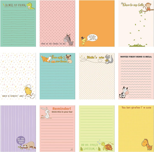 Funny Notepads with Sayings Sticky Funny Office Supplies to Do List Sarcastic Work Assorted Notepad for Workers, 12 Designs, 3 x 3.93 Inch(Fresh Style)