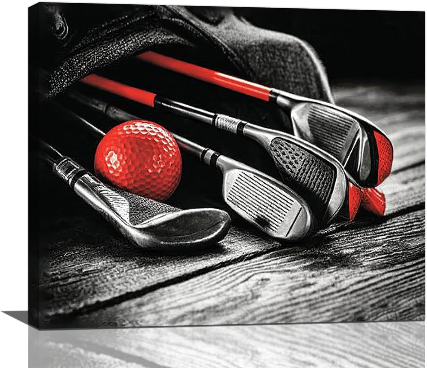 Golf Wall Art, Golf Ball Pictures Wall Decor Black and White Canvas Prints Framed Artwork Paintings Poster Home Office Decorations For Bathroom Bedroom Living Room 24l X 20w