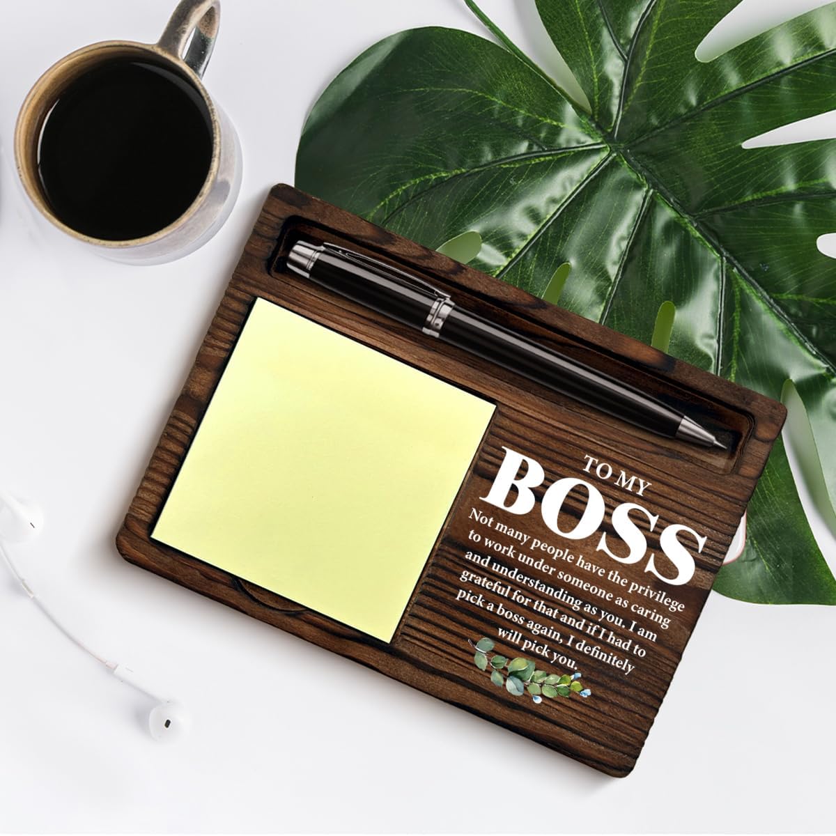 Best Boss Gifts for Men, Thank You Gifts for Bosses Boss's Day Retirement Birthday, to My Boss Self-Stick Note Pad Holders Office Decor Bosses Day Gift Ideas