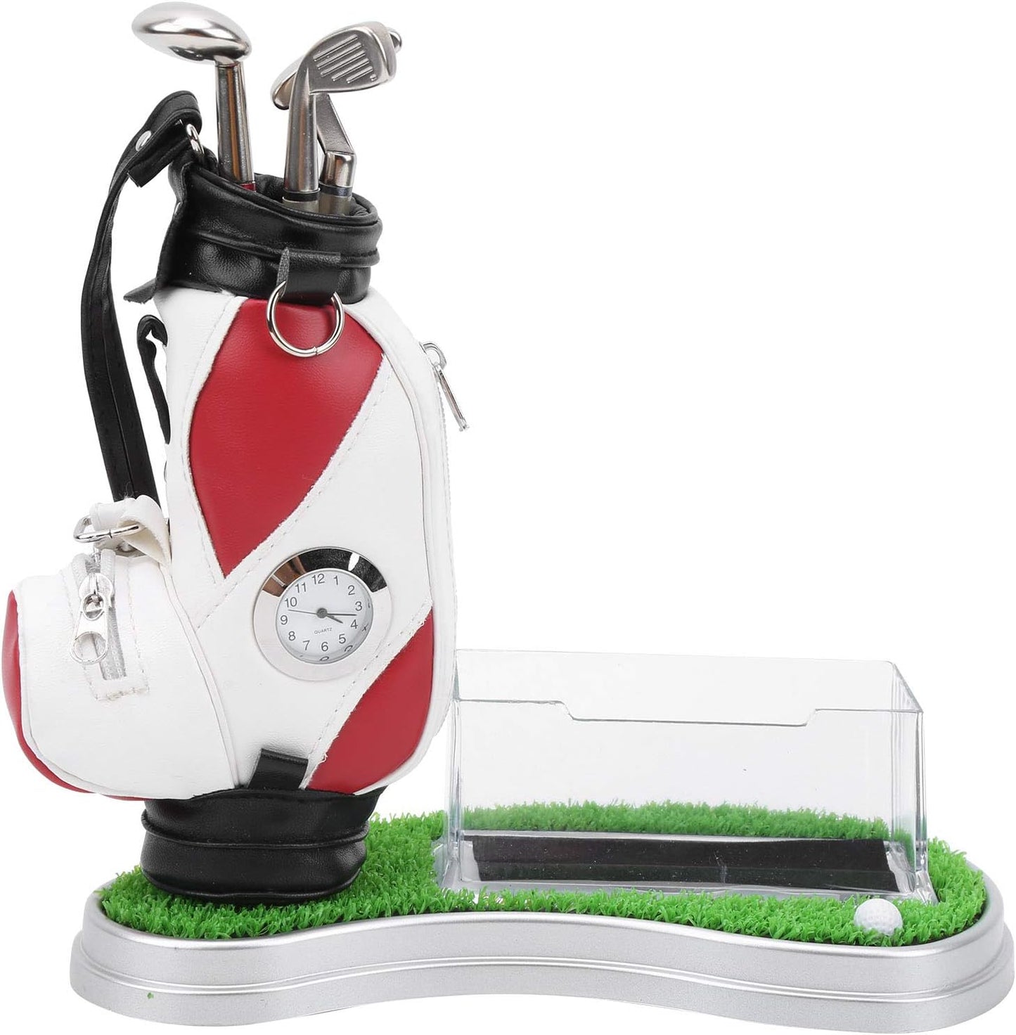 WBTY Bag Pen Holder with Clock Card Case Kit for Desk Decoration Golfer Fans