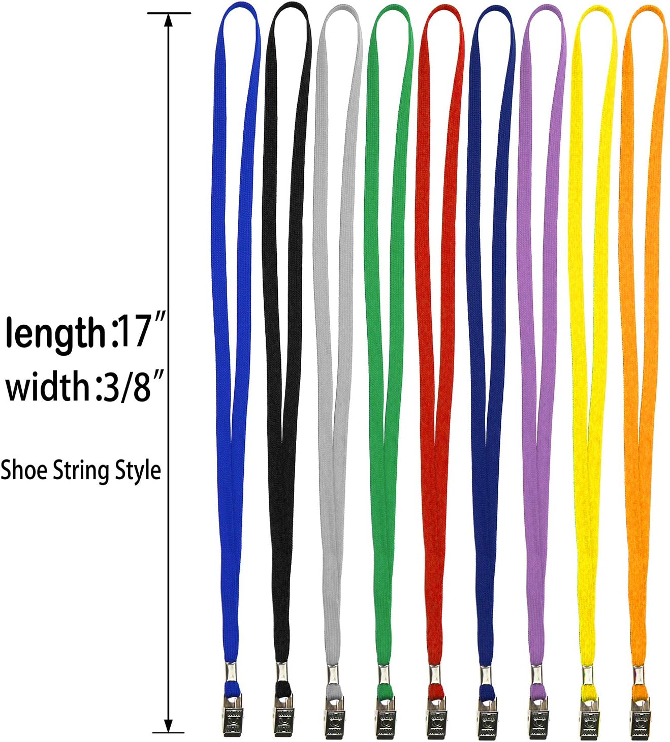 Ollain Badge Lanyards Neck Bulk Cruise Lanyards Black Lanyard with Clip for ID Card Name Tags Badge Holders (Black, 50 Pack)