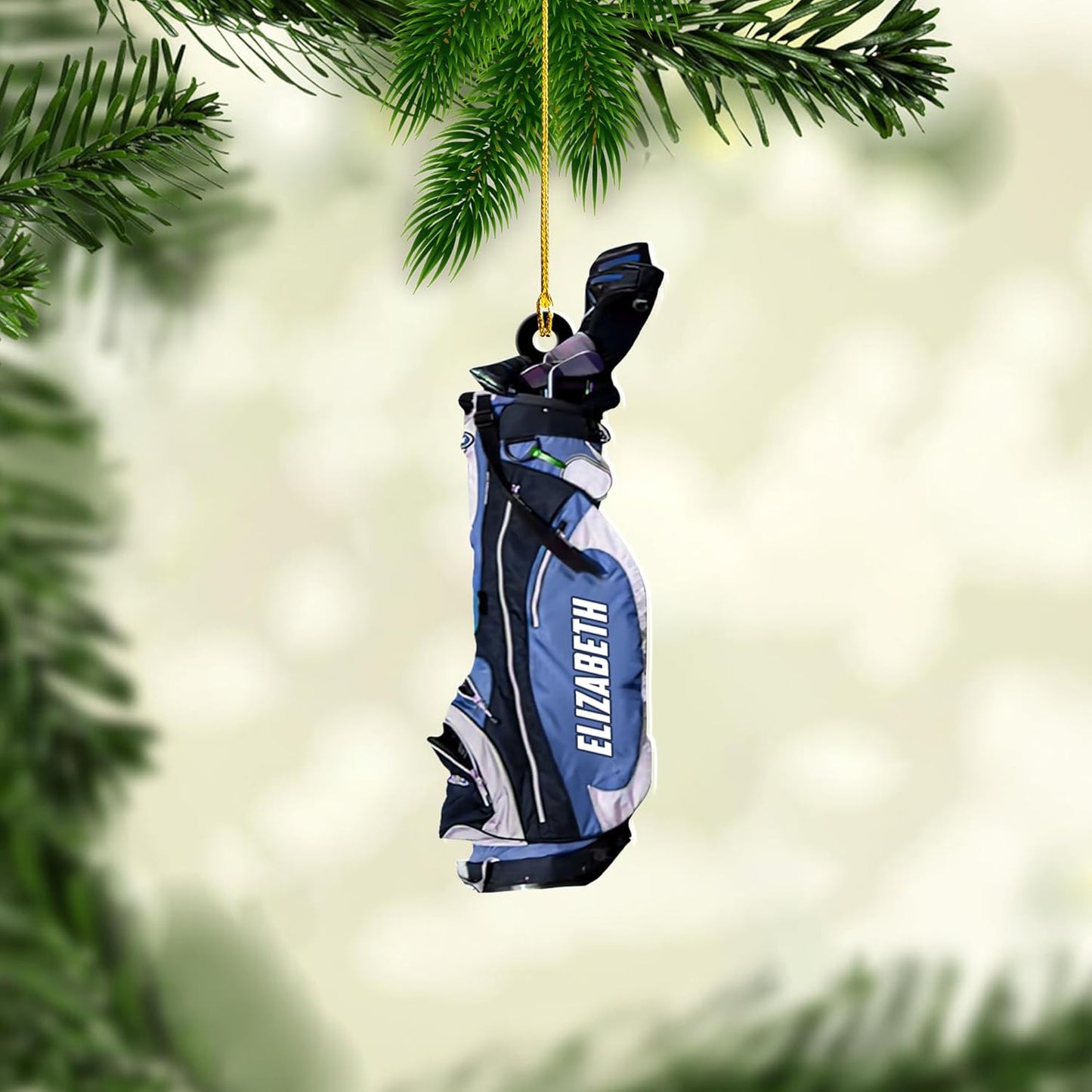 Personalized Golf Ornaments for Christmas Tree 2025 Custom Golf Christmas Ornament Golfing Bag Ornament Sports Golf Cart Ornaments Gift for Golfer Bag Golfing Lovers Hanging Decoration (G9)