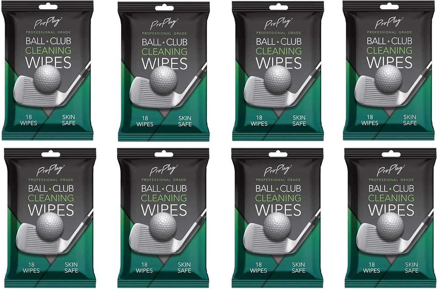 ProPlay Ball & Club Cleaning Wipes | Powerful Cleaner Removes Dirt, Grass, and Sand | Convenient, Resealable Pack - Unscented 8 Pack