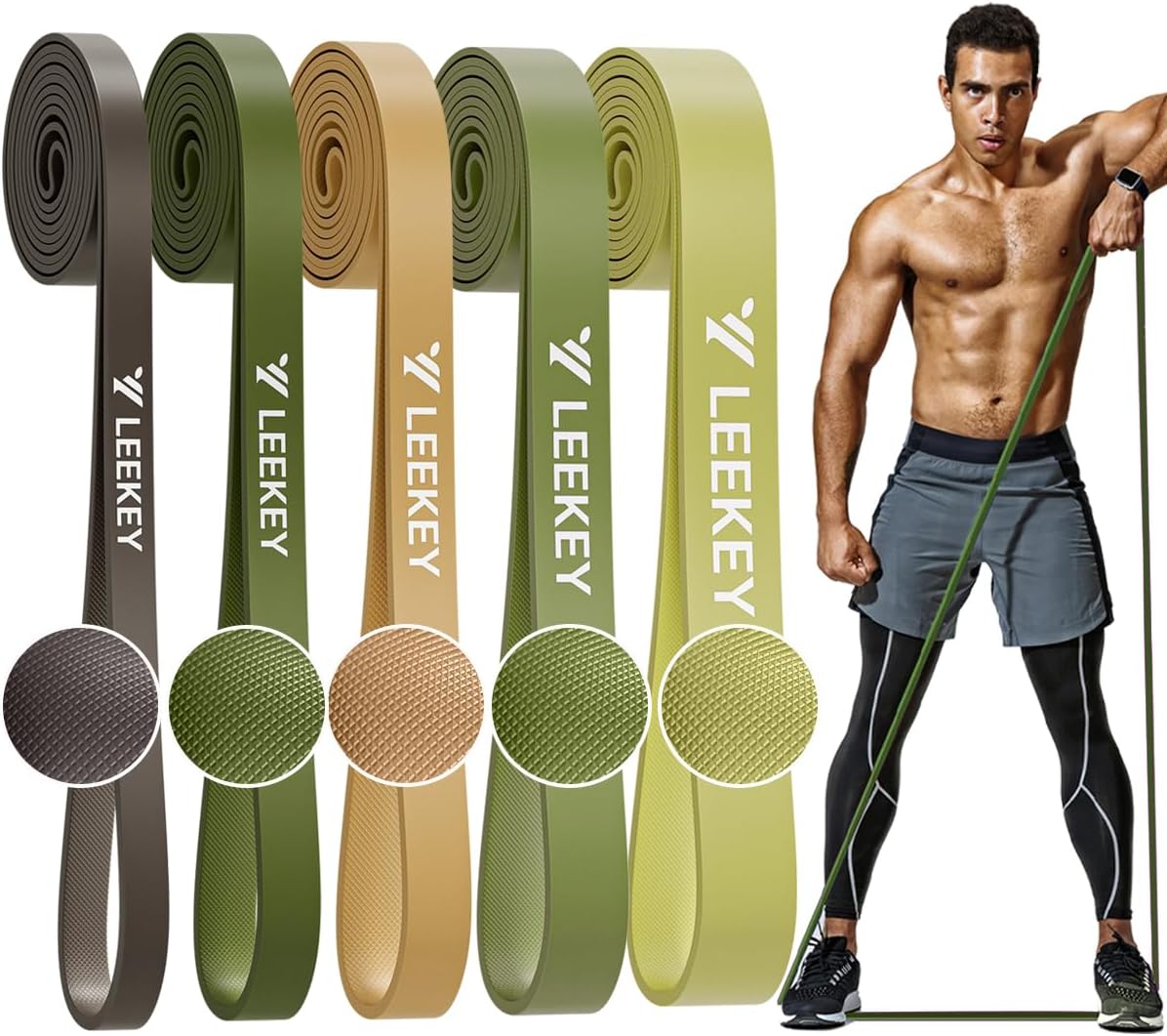 LEEKEY Resistance Bands, Exercise Bands with Handles,Pull Up Assist Bands - Band Set with Door Anchor - Bands for Working Out,Band for Men and Women Fitness Training,Home Workouts
