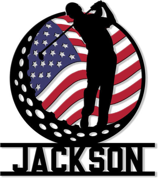 Golf Metal Sign – Custom Name Wall Decor for Porch, Yard, or Bedroom – Unique Gift for Dad, Mom, Golf Enthusiast, Son, Daughter, or Coach on Birthday or Golf Event