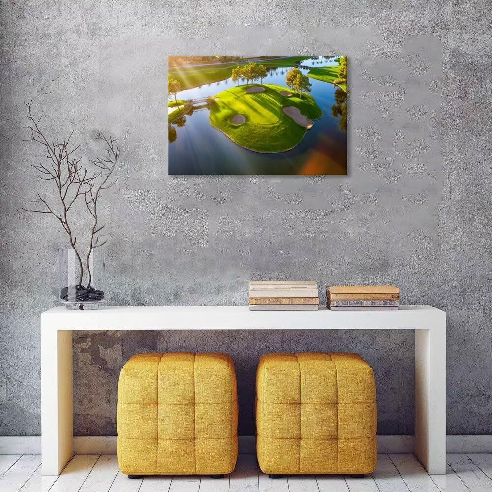 Island Golg Hole in Arizona Wall Art for Living Room Bedroom Bathroom Home Decoraitons Golf Course Picture Poster Framed Artwork Canvas Prints Ready to Hang(28''H x 44''W)