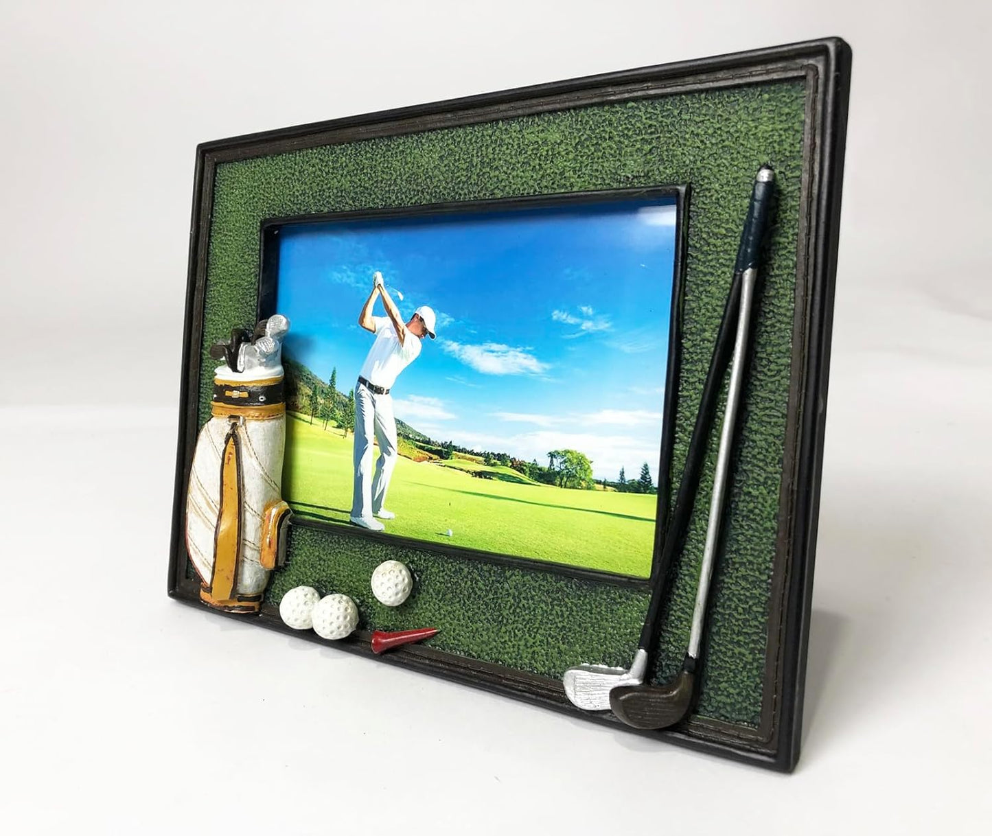 3D Golf Photo Frame Unique Handmade Golf Gifts for Golf Father/Men/Women/Dad/Mom (Black-1)
