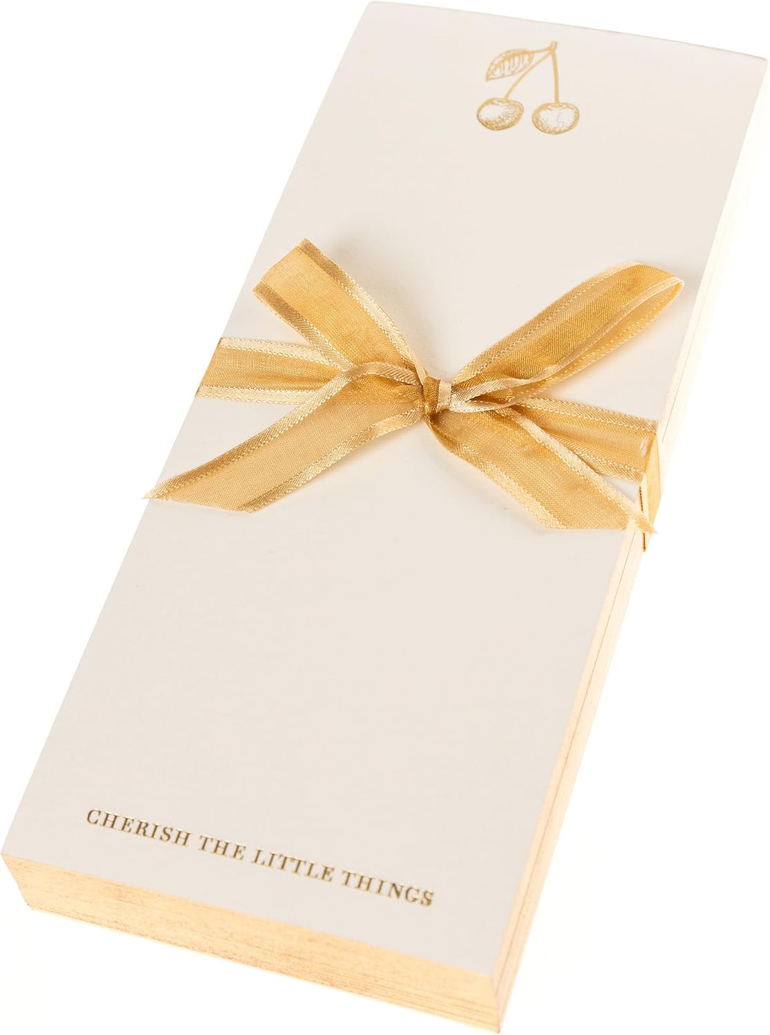 Graphique Cherries Designer List Pad Luxe Collection, Gold Foil Embossed To-Do Notepad, Writing Pad with150 Pages, 4” x 9.75”