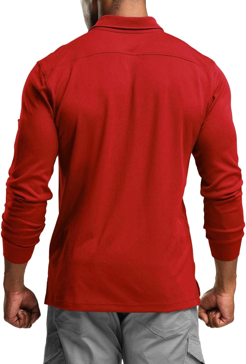 CQR Men's Polo Shirt, Long Sleeve Tactical Shirts, Outdoor UPF 50+ Pique Shirt, Dry Fit Lightweight Golf Shirts