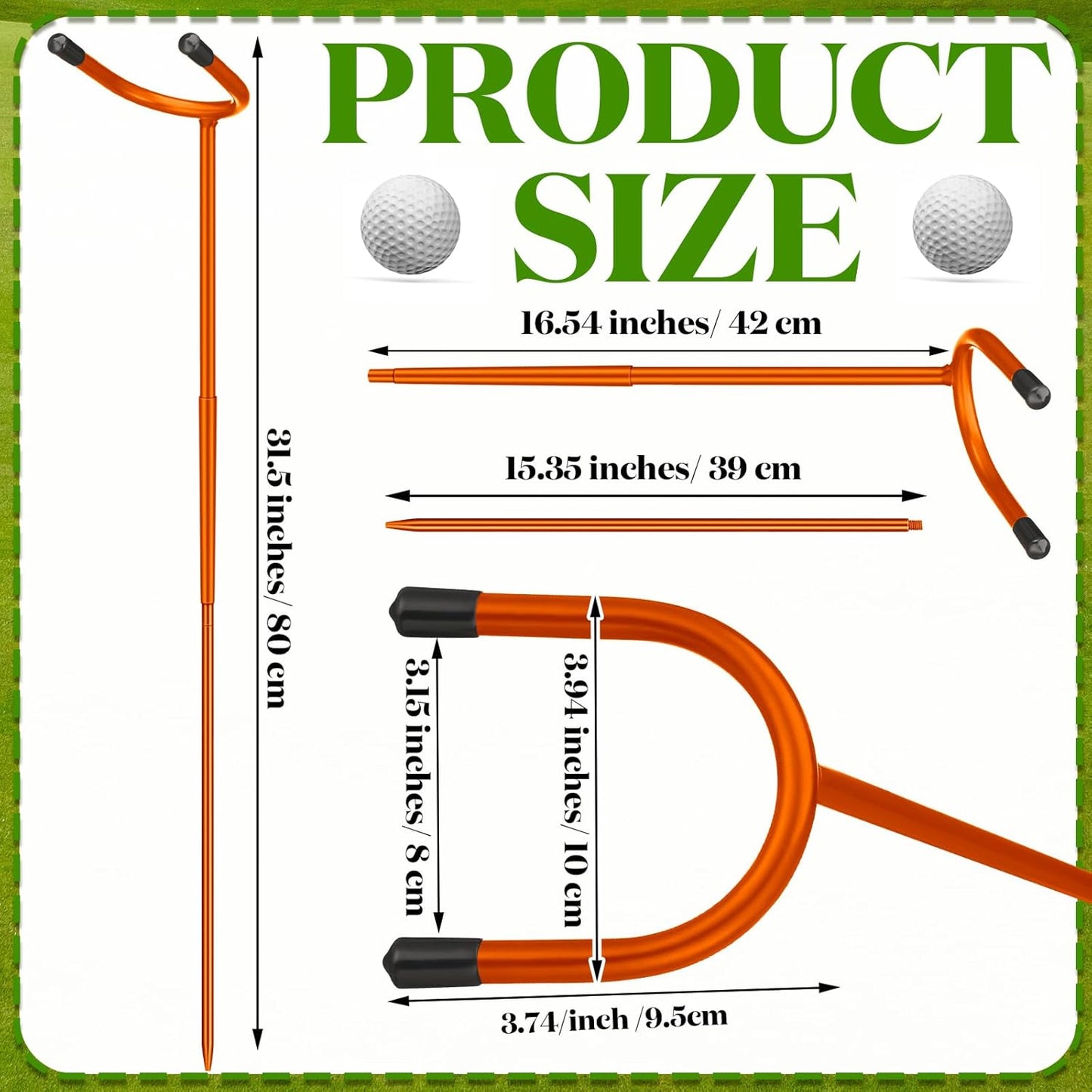 U Shaped Golf Club Holder Detachable Golf Club Stand Made of Stainless Steel Keeps Your Clubs Clean, Dry and Visible, Soft Rubber Covered Metal Golf Club Stand Easy to Carry