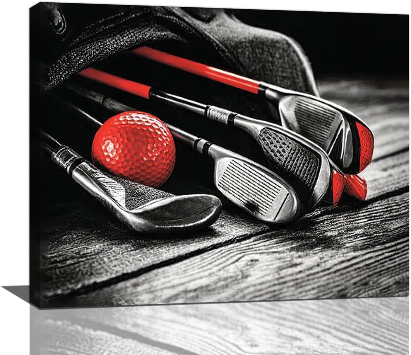 Golf Wall Art, Golf Ball Pictures Wall Decor Black and White Canvas Prints Framed Artwork Paintings Poster Home Office Decorations For Bathroom Bedroom Living Room 20l X 16w