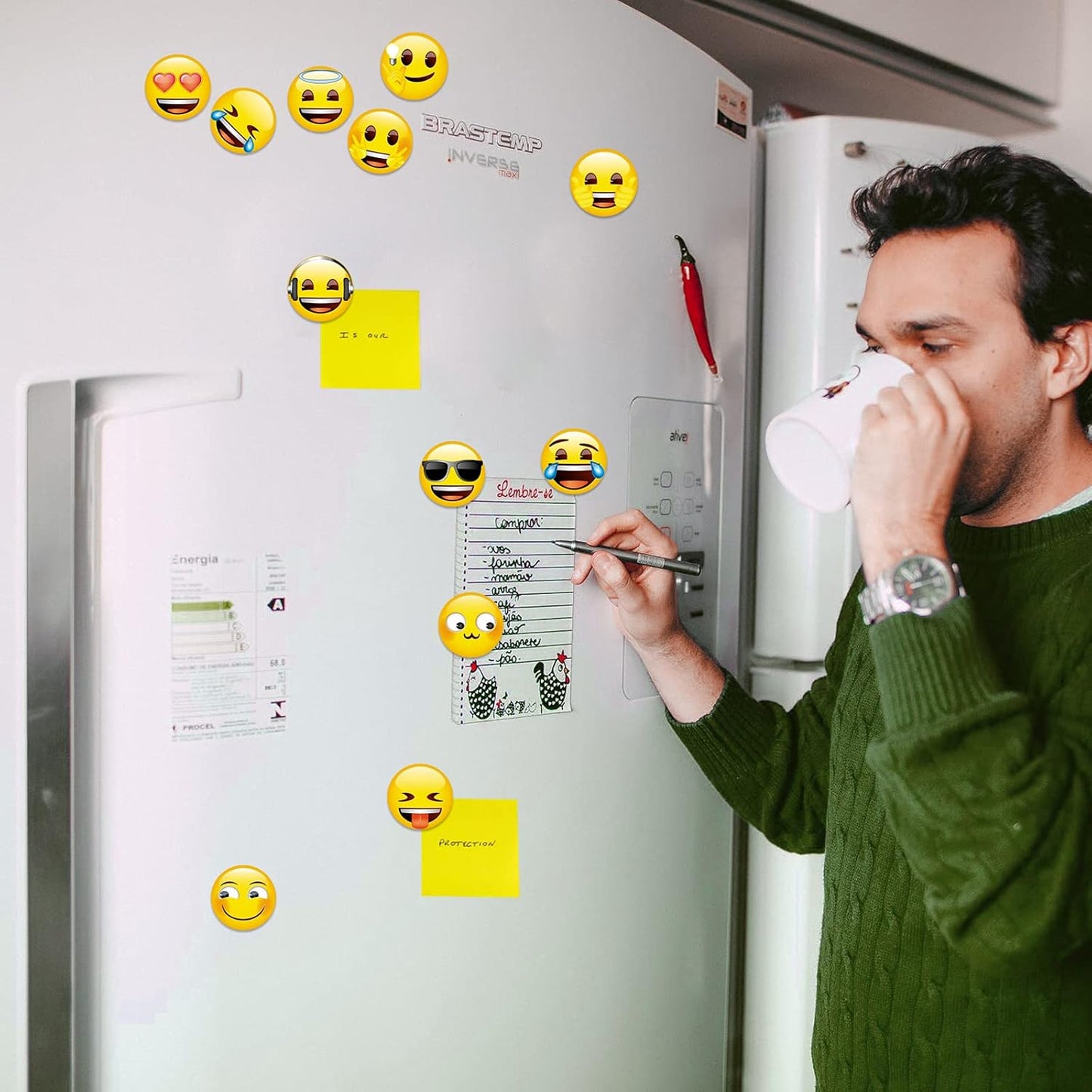 MORCART 28PCS Emoji Fridge Magnets Refrigerator Funny Fridge Magnets Cute Magnets for Whiteboard Locker Decorative Magnets Magnets for Office and Kitchen - Gifts for Lady and Emoji Enthusiasts