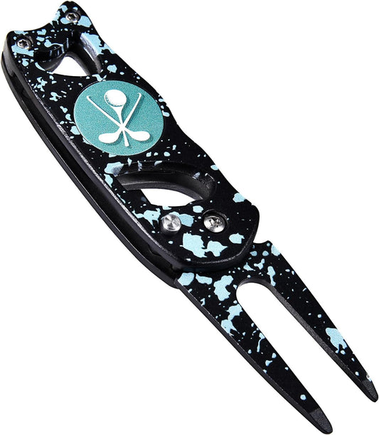 Golf Divot Repair Tool, 3 in 1 Compact Ball Marker Divot Tool, Foldable Golf Divot Tool for Repair & Maintain Green, Golf Essential, Ideal Gift for Golf Enthusiasts