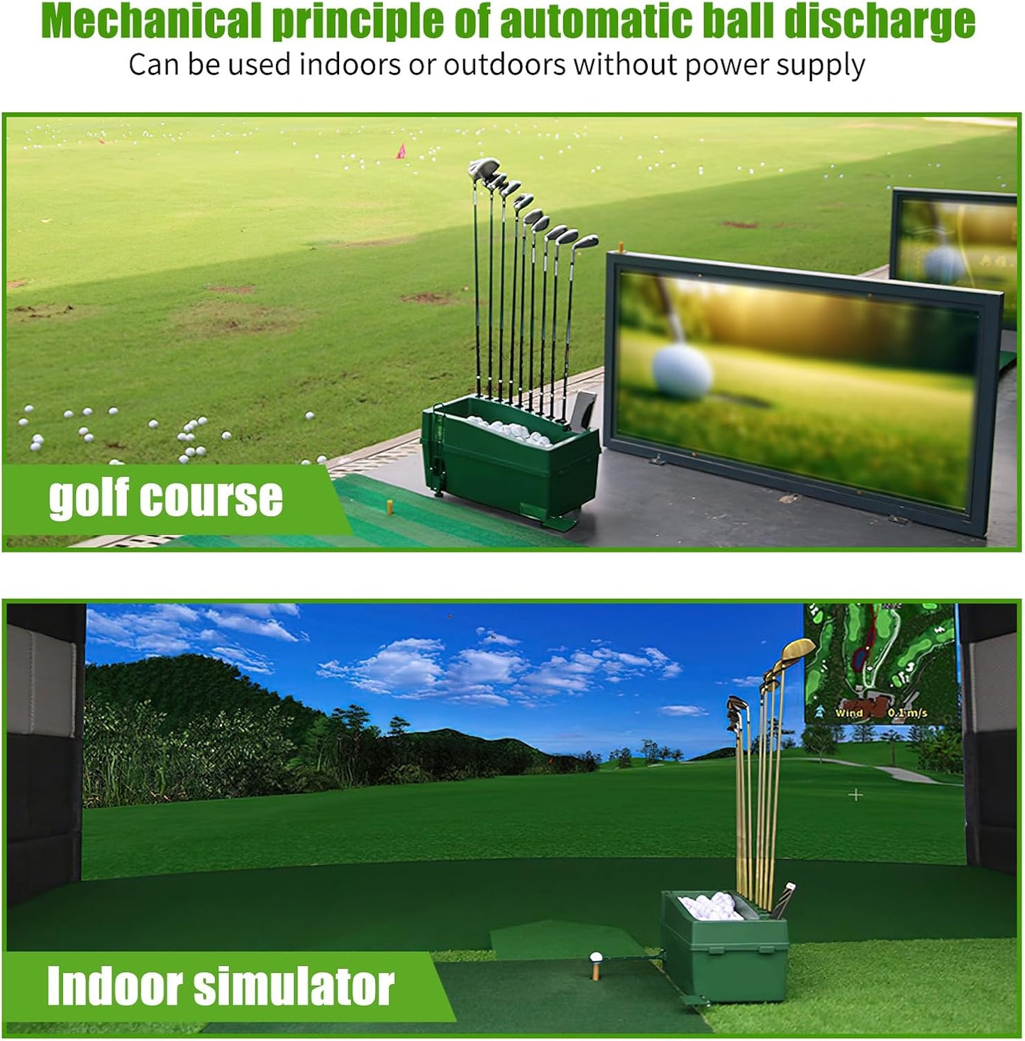 WBM Automatic Golf Tee Machine, Golf Ball Dispenser Tee, Golf Swing Trainer