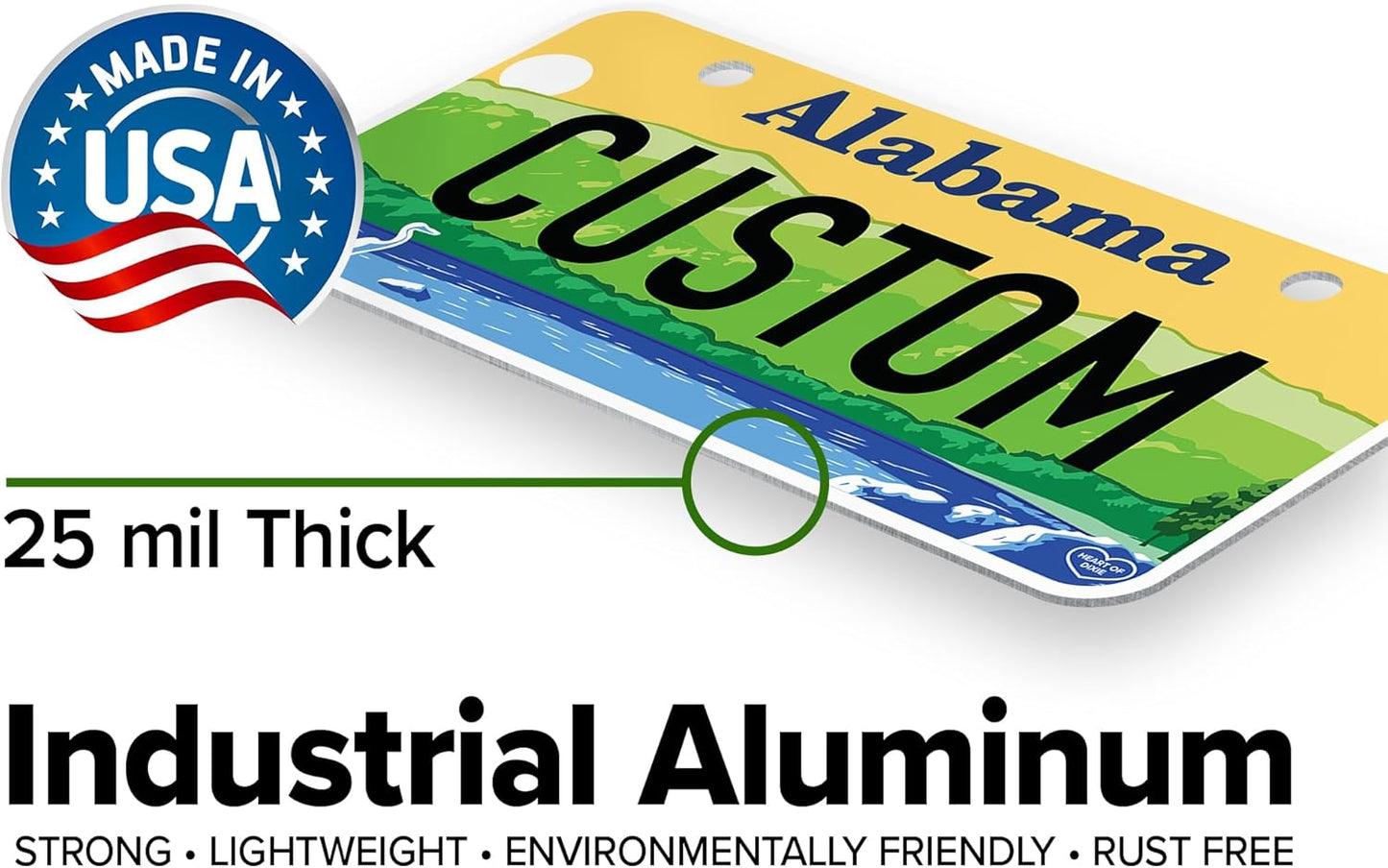 Mini License Plates, Personalized License Plates, Custom for Car, Bikes, ATV, Kids Car, Golf Cart, Jeep, 2x4 Inch, Rust-Free Fade Resistant Aluminum, USA Made by My Sign Center (Alabama)