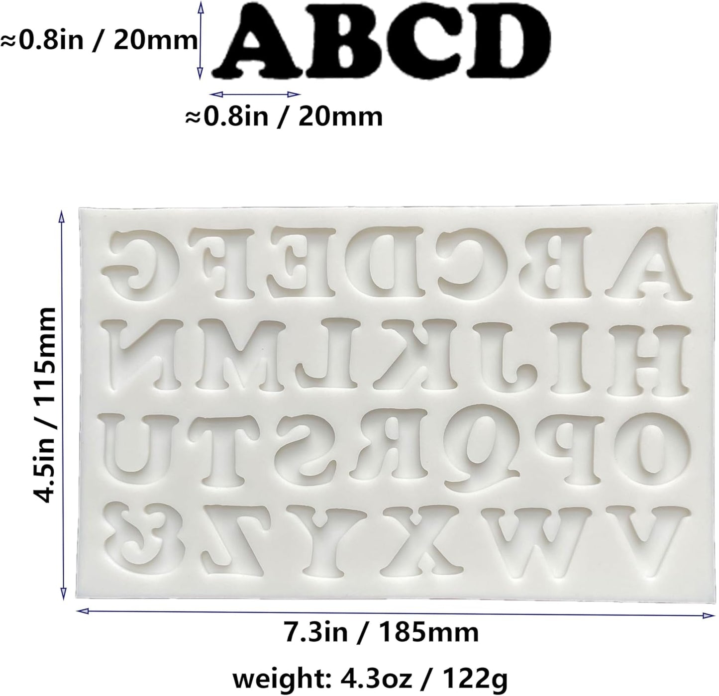 3-Piece Cooper Letters & Numbers Silicone Mold Set for Various Crafts - Perfect for Fondant Cakes, Chocolate, Resin, Gumpaste & DIY Creations
