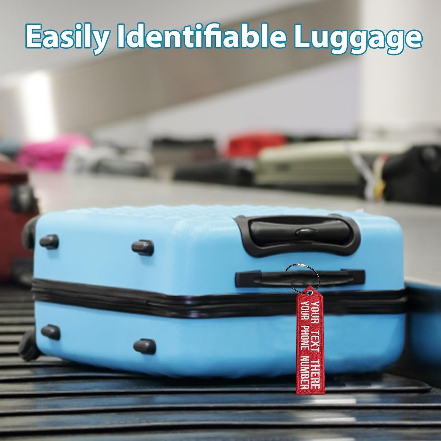 Personalized Luggage Tag, Customized Travel Suitcases Labels Tags with Stainless Steel Loop for Luggage,Crate,Belt,Key for Men Women Kids Girls Travel /2 Line