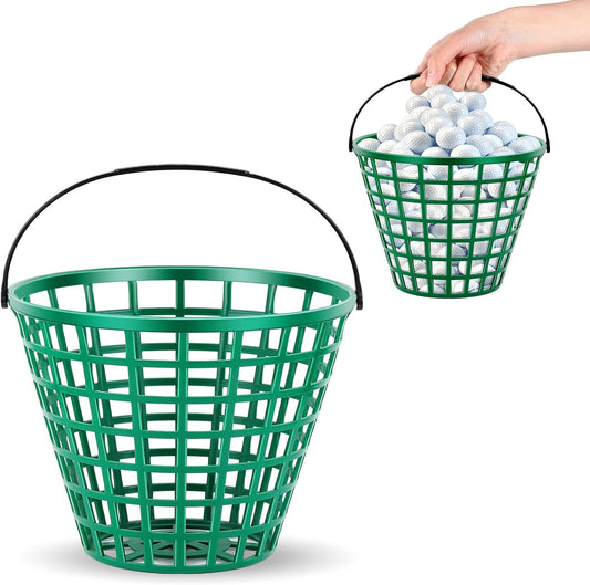 2 Pcs Golf Ball Basket, Can Hold Balls Golf Ball Container with Handle Ball Holder Contain Stadium Accessories Golf Ball Storage Bucket for Golf Storage Accessories
