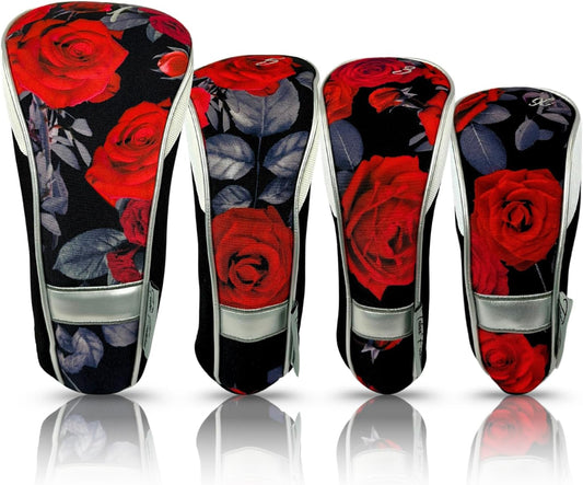 Taboo Fashions Monaco Golf Club Covers for Women - Numbered Golf Headcovers Set for Driver, Fairway and Hybrid Clubs - Weather Resistant, Pack of 4