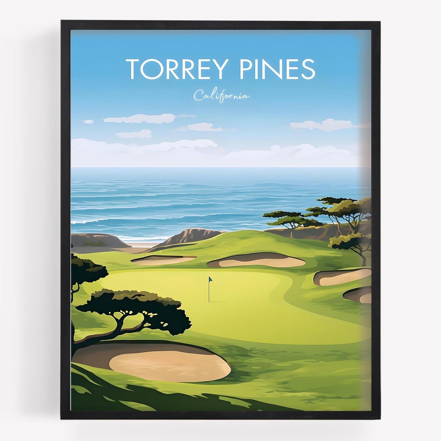 Golf Course Premium Giclee Fine Art Prints - Augusta, Pebble Beach, Pinehurst, Golf Course Posters, Golf Wall Art, Aesthetic Poster for Home Office Decor, Ready to Frame