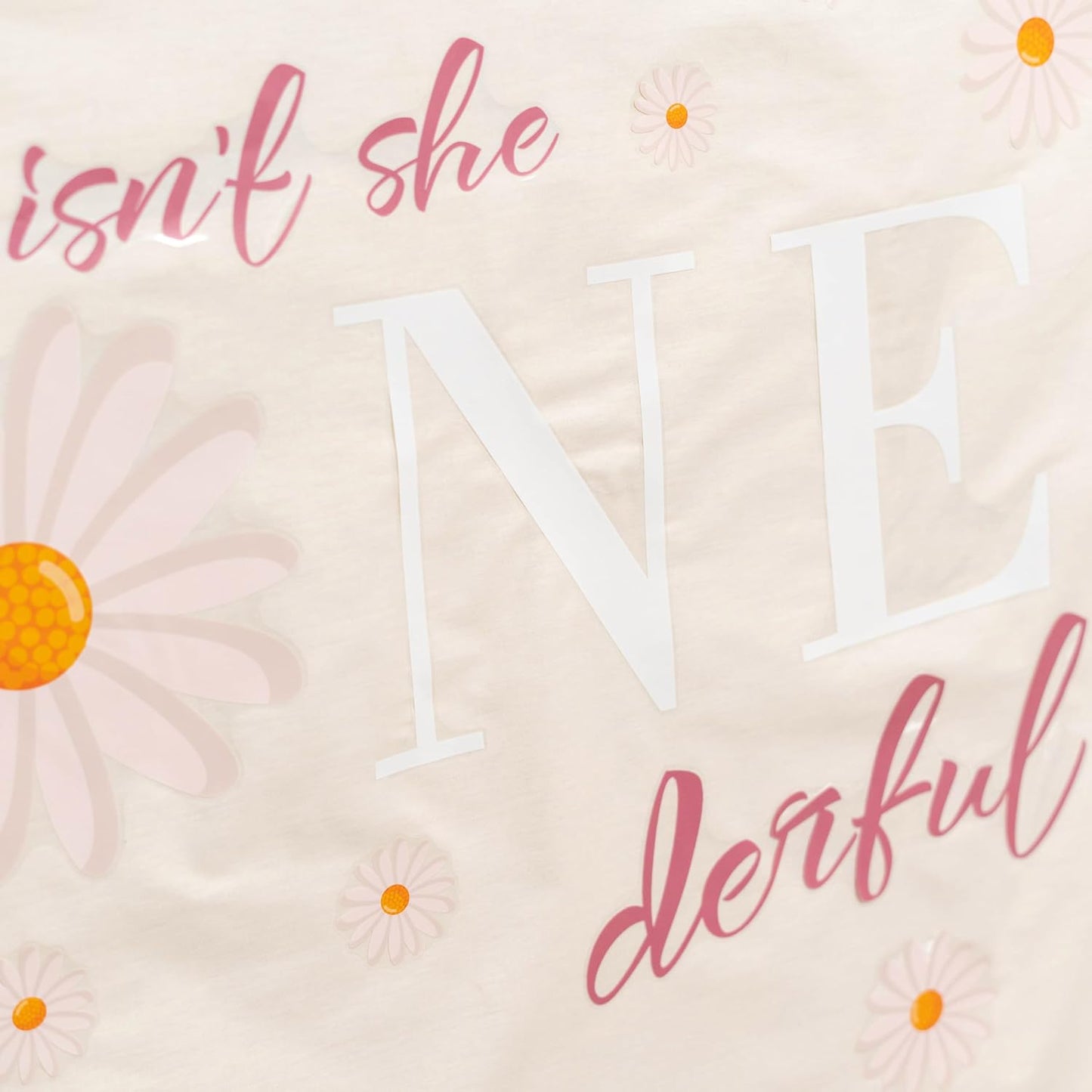 Isn't She Onederful Decal -1st Birthday Party Decorations Wall Stickers, First Birthday Party Balloon Arch Decor Sign Decal, Daisy Theme Party Backdrop Wall Decoration Supplies Stickers