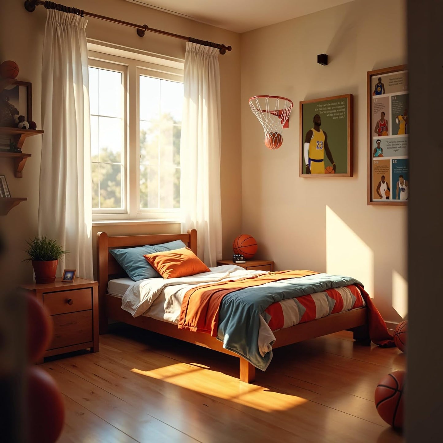 LOLUIS Motivational Basketball Superstar Hand-Drawn Artwork Sport Quote Wall Art Decorations (Unframed 8"x10", Basketball Player 3)